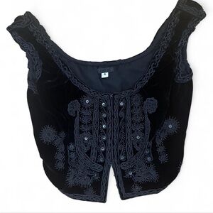 Anna Sui Vintage Black Velvet Top